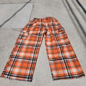 Earthling VIP Vibrant Orange Plaid Pants